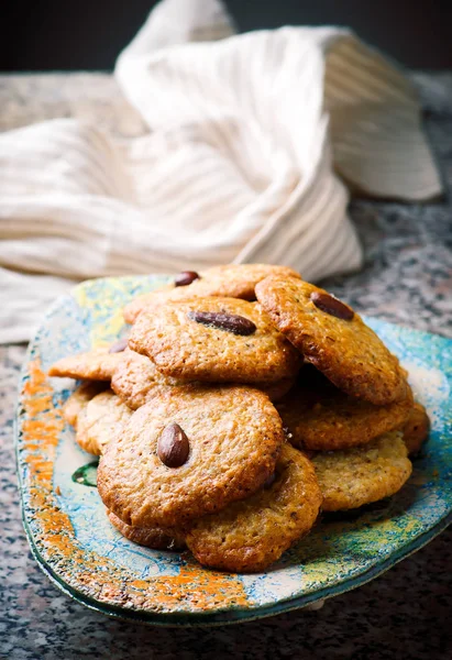 Mandel cookies... rustik stil — Stockfoto