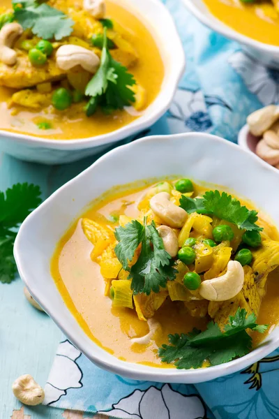 Caril de frango e legumes — Fotografia de Stock