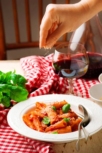 Pasta pappa al pomodoro.style rustic — Stockfoto