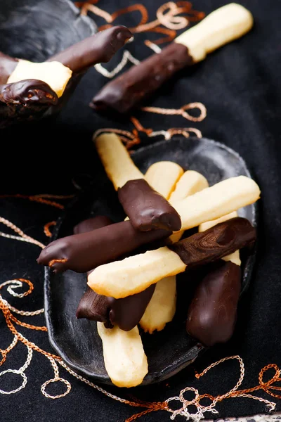 Chocolade zelfgemaakte pocky koekjes — Stockfoto