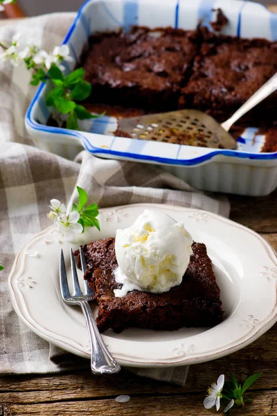 Brownies de chocolate microondas —  Fotos de Stock