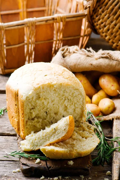 Potato and rosemary bread .style rustic — Stock Photo, Image