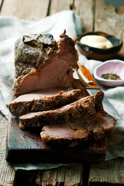 Roast pork .style rustic. — Stock Photo, Image