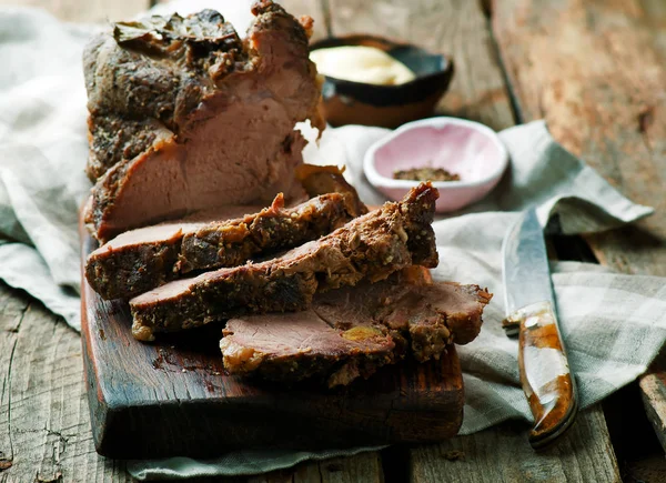 Roast pork .style rustic. — Stock Photo, Image