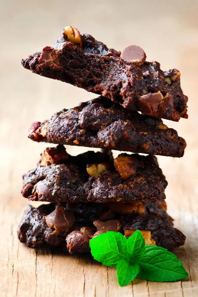 Bitterzoete brownie druppels cookies. — Stockfoto