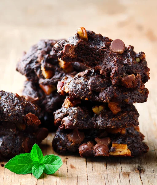 Bitterljuv brownie droppar cookies. — Stockfoto