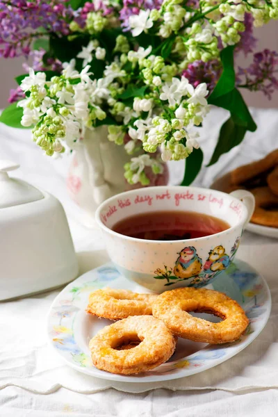 Pliki cookie śmietana... Styl vintage — Zdjęcie stockowe