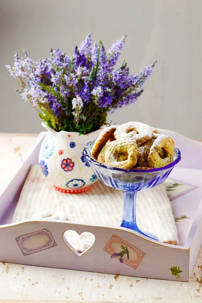 罂粟籽饼干。质朴的风格 — 图库照片