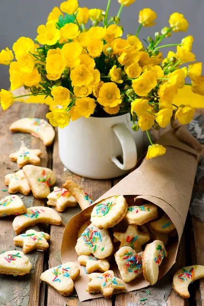 Zakysaná smetana rychle soubory cookie... styl vintage — Stock fotografie