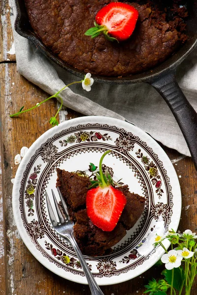 Chocolate chip skillet cookie — Stock Photo, Image