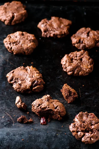 Cookies med choklad stekpanna — Stockfoto