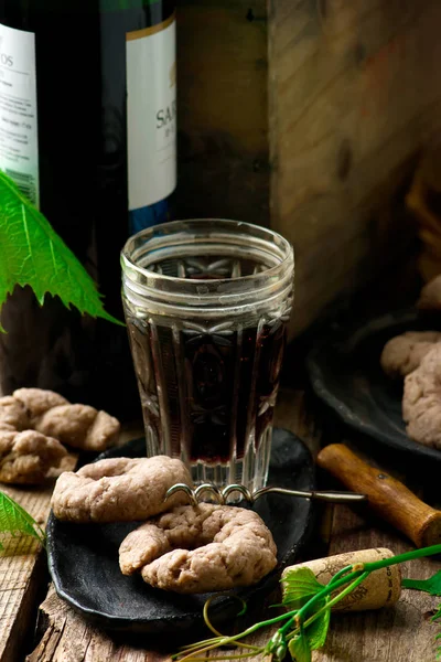 Biscotti di vino.style rustic. — Stockfoto