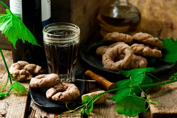 Biscotti di vino.style rustikal. — Stockfoto