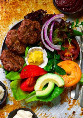 Burger salad.style vintage.selective odak