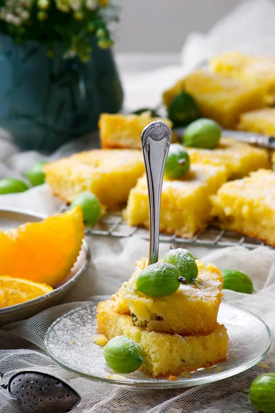 Uva spina e torta di gocciolamento arancione — Foto Stock