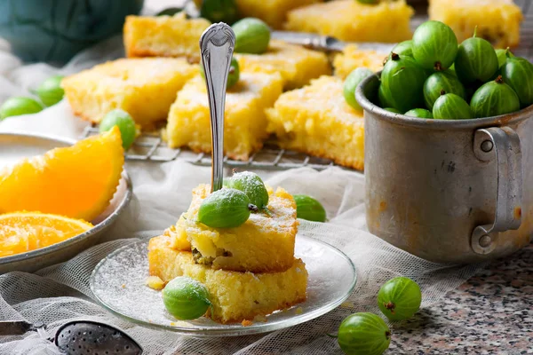 Uva spina e torta di gocciolamento arancione — Foto Stock