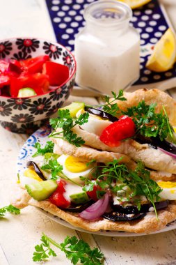 pide sabich sandwich.selective odak