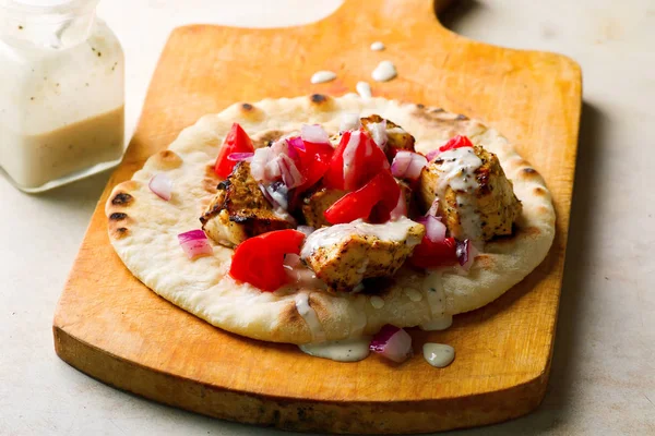 Pollo pita sandwich.style rustic.selettivo fuoco — Foto Stock