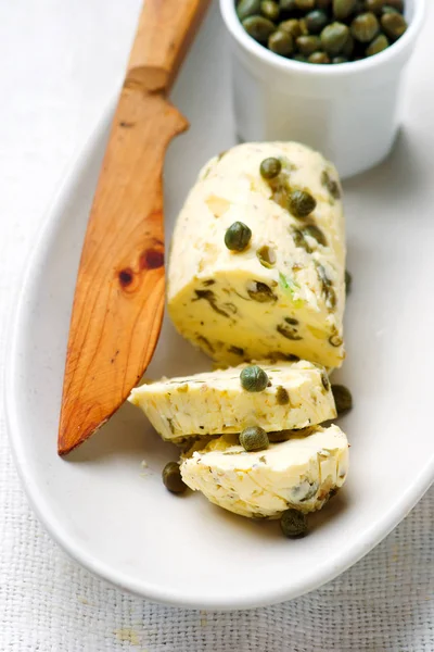 Pomazánková másla s kapary na sendviče — Stock fotografie