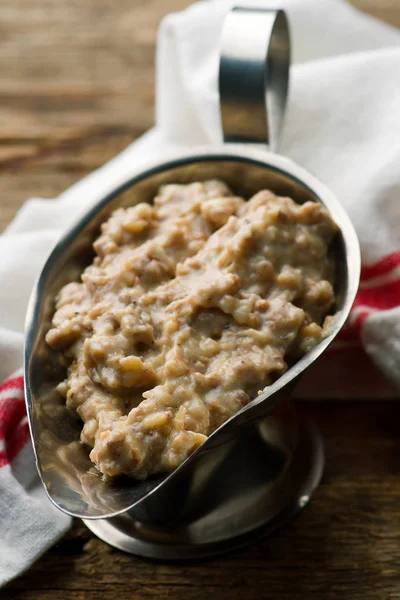 Sauce bechamel.style rustic. selective focus — Stock Photo, Image