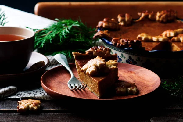 Pumpkin Pie.style rustic. selective focus — Stock Photo, Image