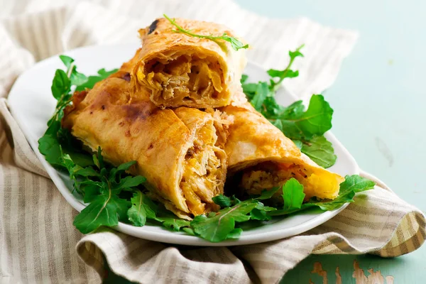 Lavash poulet roll.style rustique — Photo