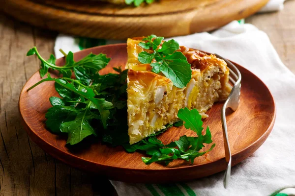 Chicken burek.style rustic — Stock Photo, Image