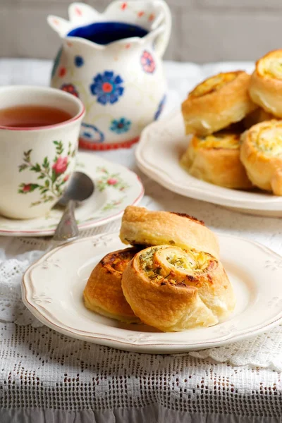 Tvaroh a herb roll... Rustikální styl — Stock fotografie