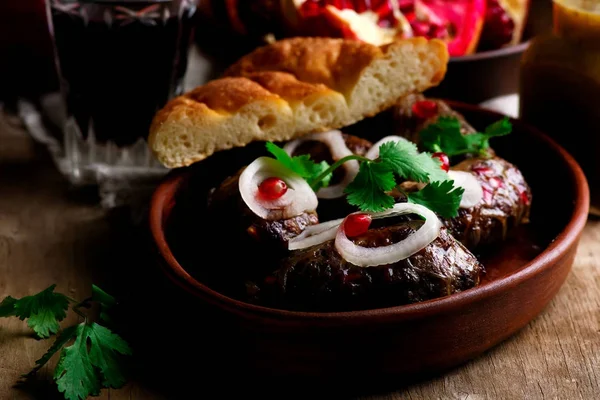 Gorgian kebab abhazura — Stockfoto