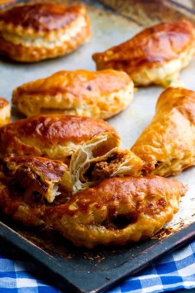 Cheesy ground beef empanadas..style rustic — Stock Photo, Image