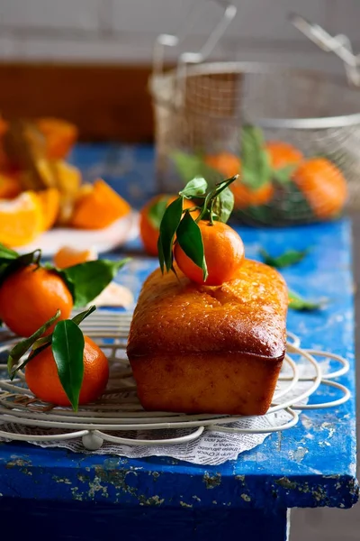 Tangerine глазури cake.selective фокус — стоковое фото