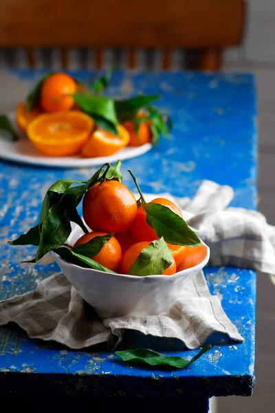 Świeże tangerines.selective organiczny ostrość — Zdjęcie stockowe