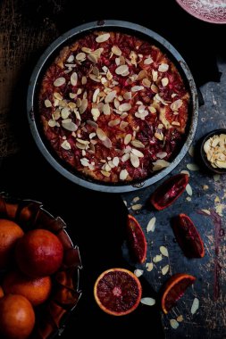 kan portakal badem cake.selective odak