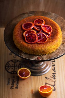 Kan portakal Polenta Cake.selective odak