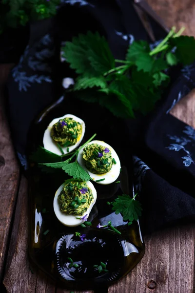 Huevos ortijos primavera devils.style rústico . —  Fotos de Stock