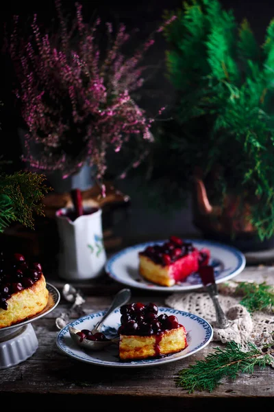 Färskost och rispudding.. stil rustik — Stockfoto