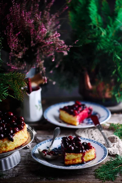 Färskost och rispudding.. stil rustik — Stockfoto