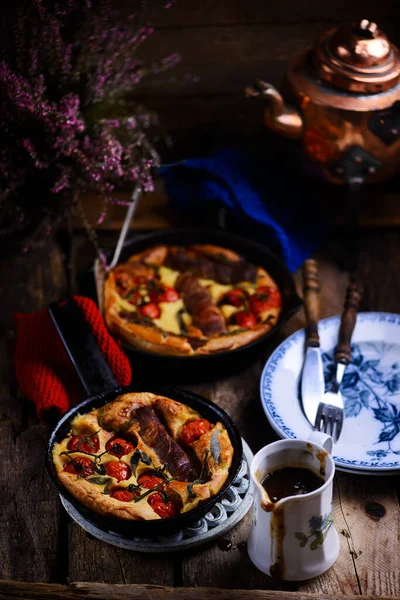 Toad in hole with onion gravy..style rustic