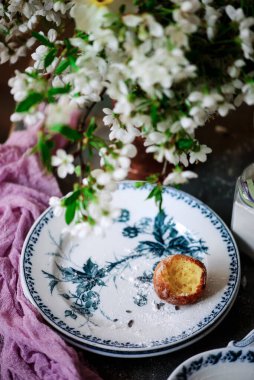 Lavantalı ricotta çörekleri.. stil vintage.Seçici odak noktası