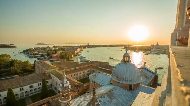 Blick auf Venedig bei Sonnenuntergang — Stockvideo