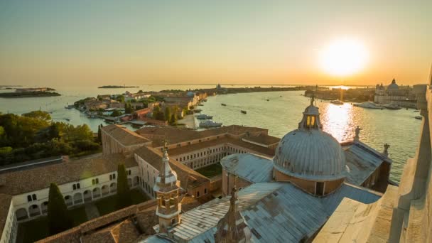 Перегляд Венеції на заході сонця — стокове відео