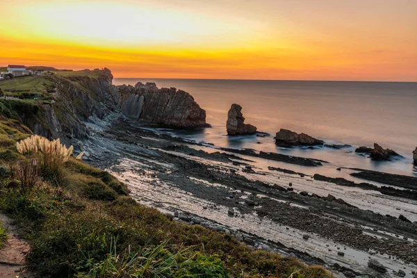 Παραλία Αρνια Cantabria Ισπανία — Φωτογραφία Αρχείου