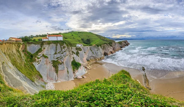 Praia Zumaia Formação Rochosa Flysch Espanha — Fotografia de Stock