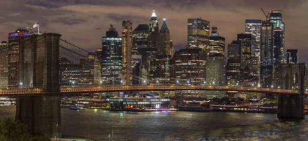 Бруклинский Мост Перед Восходом Солнца Нью Йорк Сша — стоковое фото