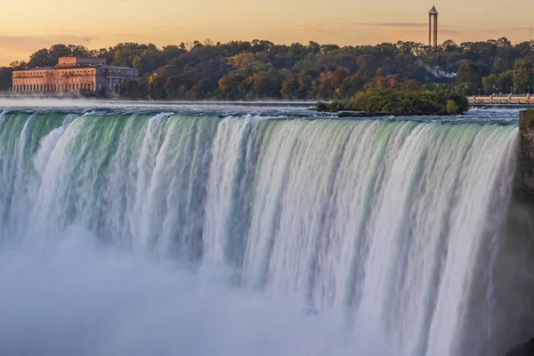 Niagara Şelalesi Nde Gün Doğumu Kanada Tarafından Görünüm — Stok fotoğraf