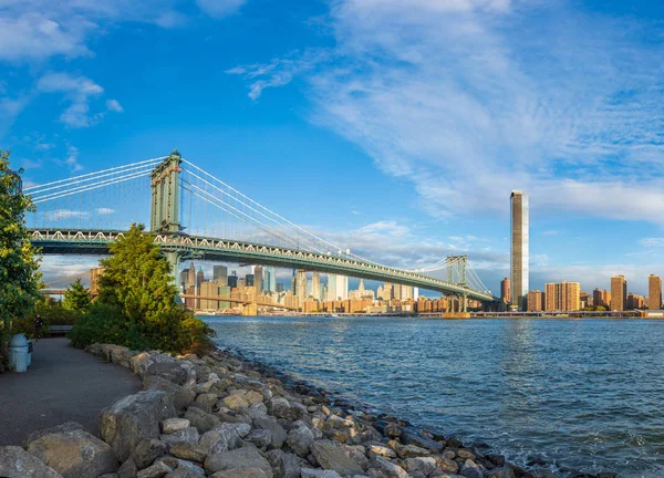 Вид Манхэттенский Мост Нью Йорк — стоковое фото