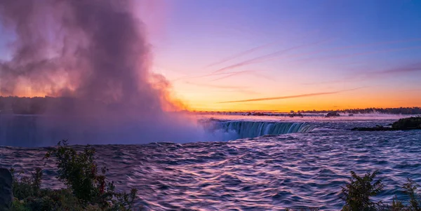 Lever Soleil Niagara Falls Vue Côté Canadien — Photo
