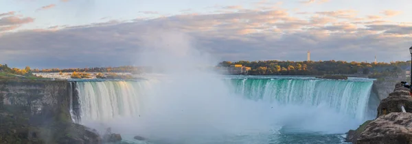 Coucher Soleil Sur Chute Horseshoe Niagara Falls Ontario Canada — Photo