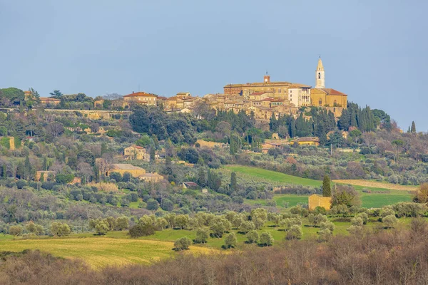 Αρχαία Πόλη Pienza Val Orcia Toscana Ιταλία — Φωτογραφία Αρχείου