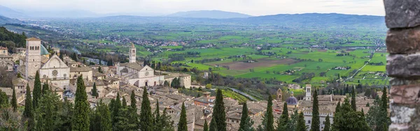 Panoramisch Uitzicht Oude Stad Assisi Umbrië Italië — Stockfoto
